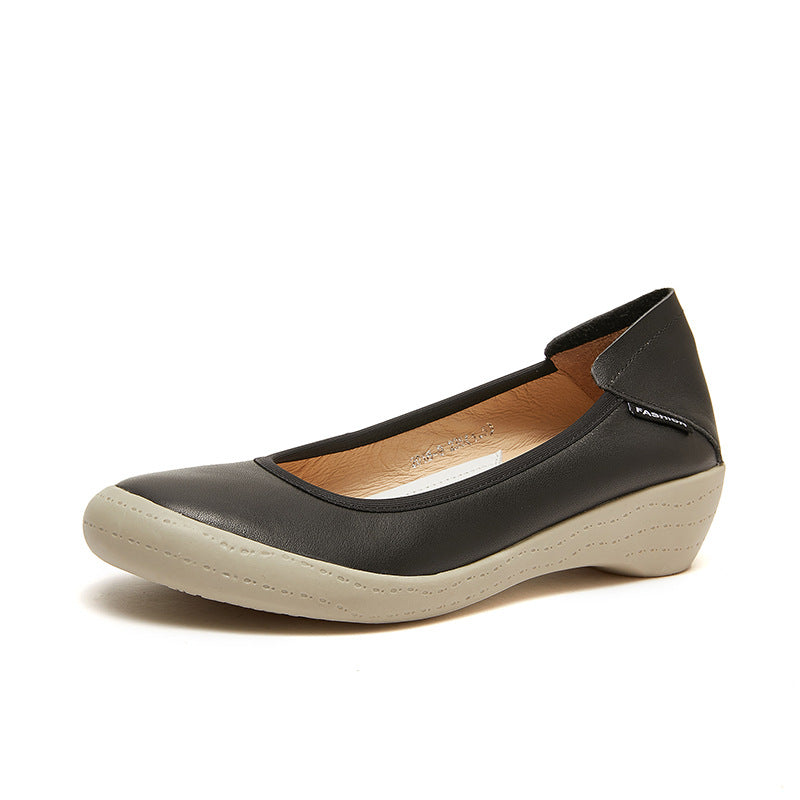 Scarpe in pelle donna Valstrend, décolleté a punta aperta per primavera ed estate, stile elegante e confortevole.