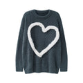 Simple Contrast Color Three-dimensional Velvet Love Sweater
