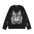 Maglione uomo Valstrend Shop con motivo animal jacquard, collo rotondo, tessuto felpato e vestibilità ampia.