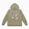 American Retro Street Printed Loose Hooded Sweatshirt