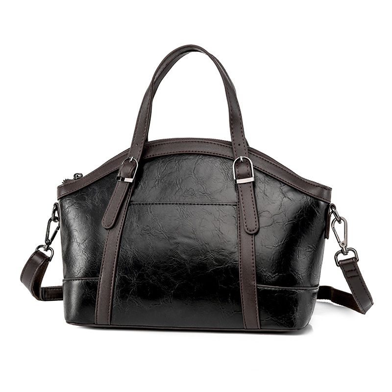 Borsa donna Valstrend in pelle morbida stile retrò per pendolari, con manici e scomparto spazioso