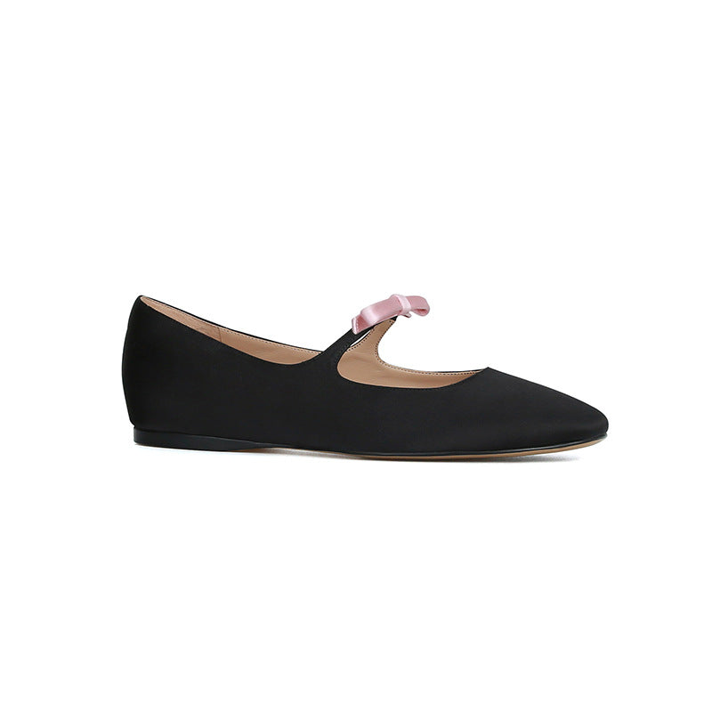Scarpe ballerina donna stile francese Valstrend con fiocco, basse e flat, comode calzature eleganti e alla moda.