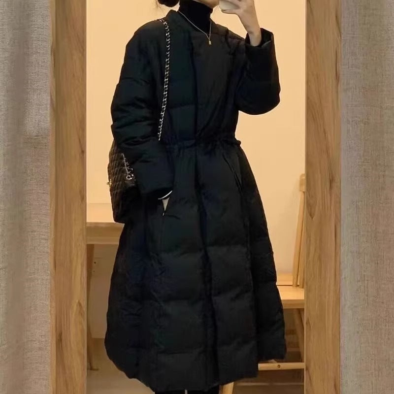 Cappotto imbottito in cotone stile coreano nero di Valstrend, con cappuccio e design spesso e caldo.