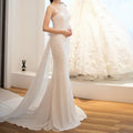 Vestito da sposa Valstrend, abito da matrimonio con gonna trasparente, stile super fairy, vita a metà, dettagli eleganti e delicati