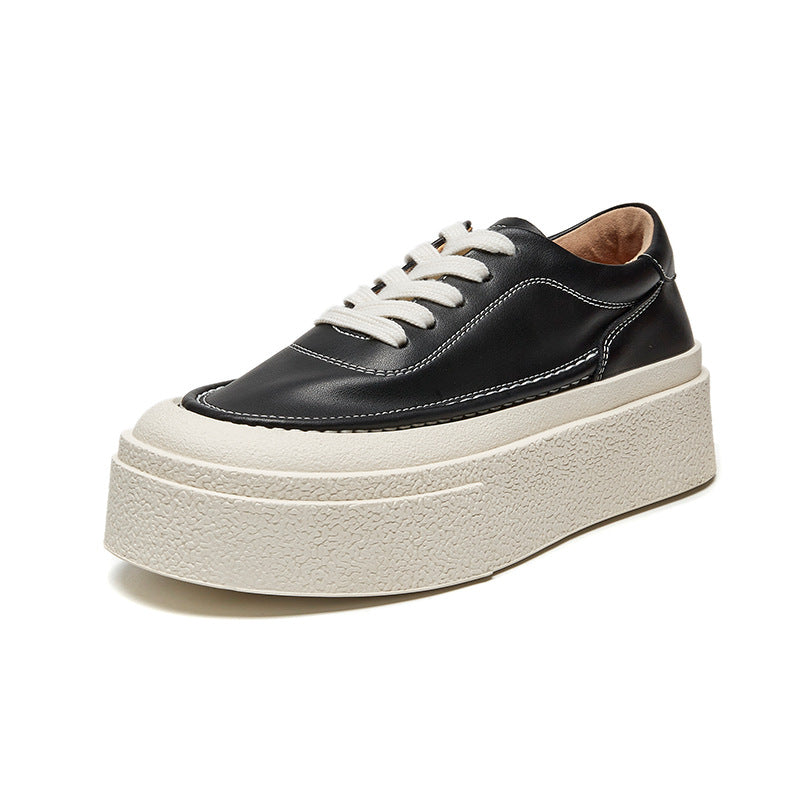 Scarpe sportive da donna Valstrend con platform casual, colore unito, con lacci e design comodo e alla moda.
