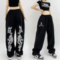 Pantaloni sportivi stile americano Valstrend con cintura a corda, taglio largo e design hip hop, tessuto morbido e comodo.