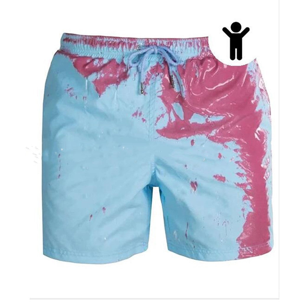 Shorts da spiaggia maschili Valstrend, pantaloncini da nuoto magici che cambiano colore, tessuto rapido asciugatura, costume estivo.