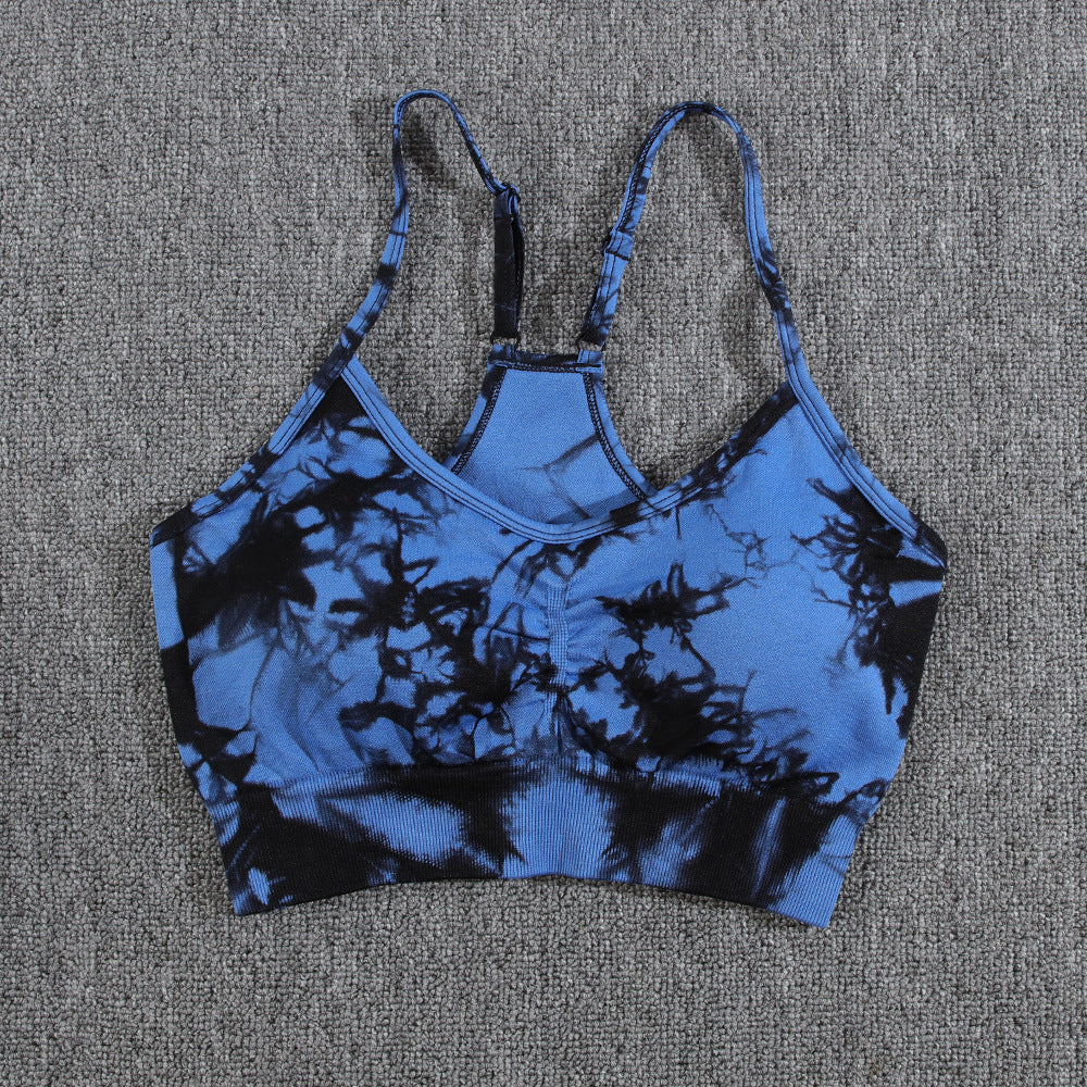 Pantaloni yoga donna Valstrend, vita alta tie-dye, modello slim fit, ideali per fitness e allenamenti sportivi.