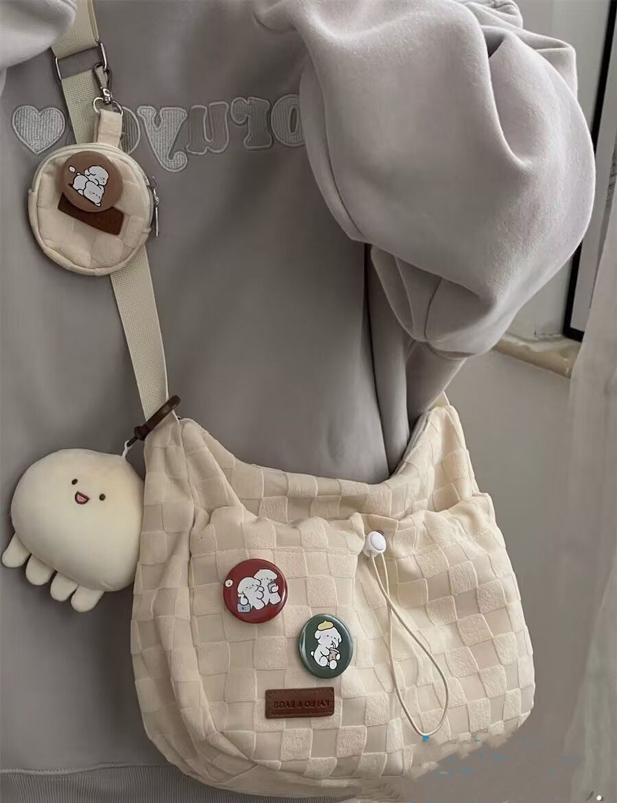 Borsa a tracolla grande stile college Valstrend, tasca capiente e design casual in tessuto resistente, ideale per uso quotidiano