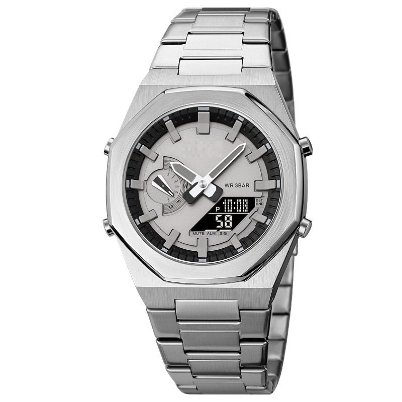 Orologio sportivo elettronico multifunzionale Valstrend, resistente all'acqua, con cinque allarmi e design da uomo.