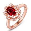 Anello di nozze in argento rosa con rubino di alta qualità, gioiello elegante di Valstrend Shop con design raffinato.