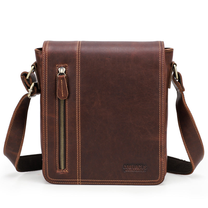 Borsa a tracolla unisex in pelle Crazy Horse retro, con spalla singola e design vintage, di Valstrend shop.