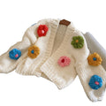 Cardigan femminile Valstrend con motivo floreale tridimensionale, morbido e elegante, ideale per look casual e sofisticati.