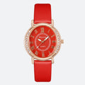 Orologio donna Valstrend con cinturino in pelle, quadrante con cristalli incastonati e movimento al quarzo elegante.