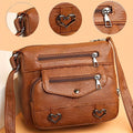 Fashion Crossbody Bag With Multiple Pockets, Soft Shoulder Sling Purse For Middle-aged And Elderly Ladies, Elegant Mom Handbag