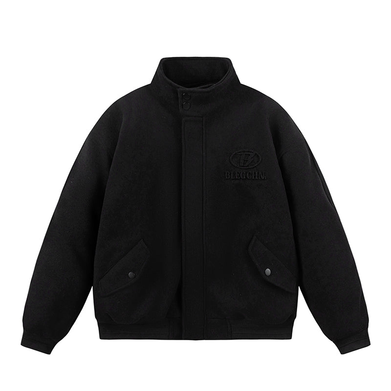 Giacca retrò in lana per uomo Valstrend, stile vintage americana, con collo e chiusura frontale, tessuto caldo e resistente.