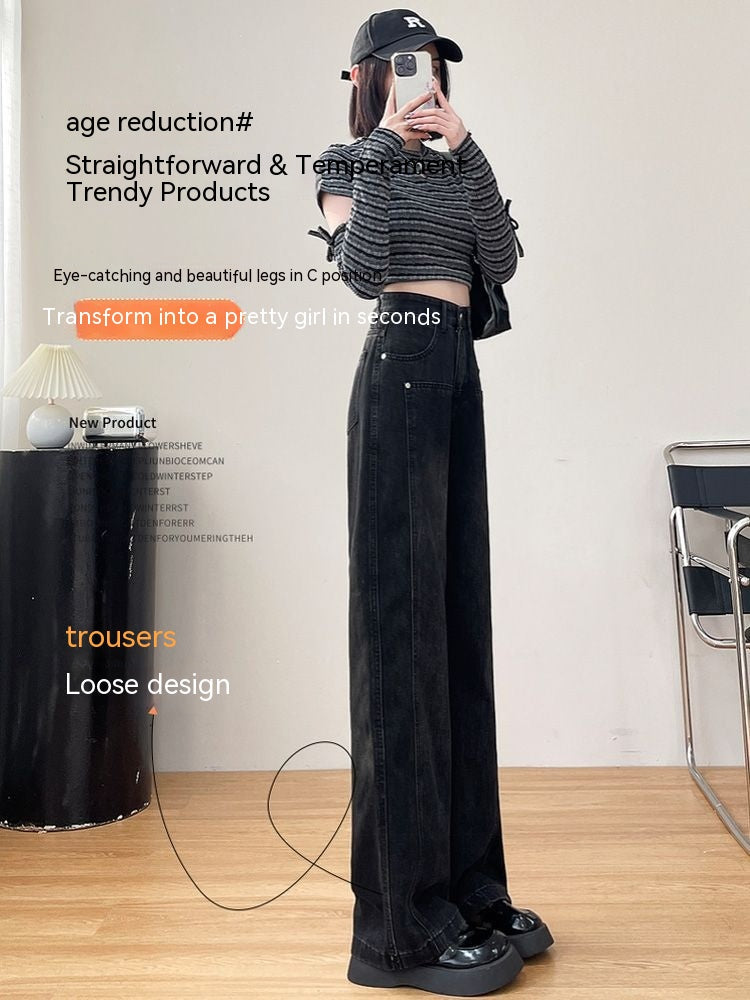 Pantaloni donna Valstrend stile casual a vita alta, larghi e slim fit, tessuto morbido e comodo per un look elegante e rilassato.