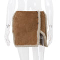 Gonna in pelliccia Valstrend, gonna donna con bottoni e spacco, morbida e calda, ideale per l'inverno.