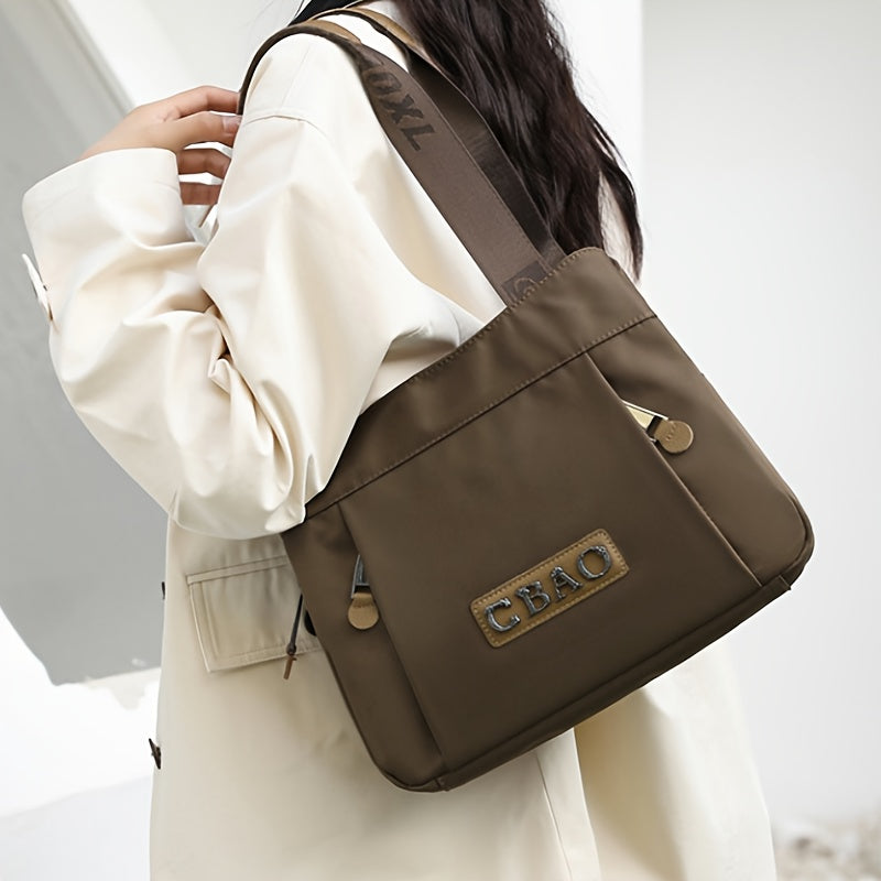 Borsa a spalla e a mano femminile Valstrend, grande capacità, con più tasche e design alla moda, in tessuto resistente.