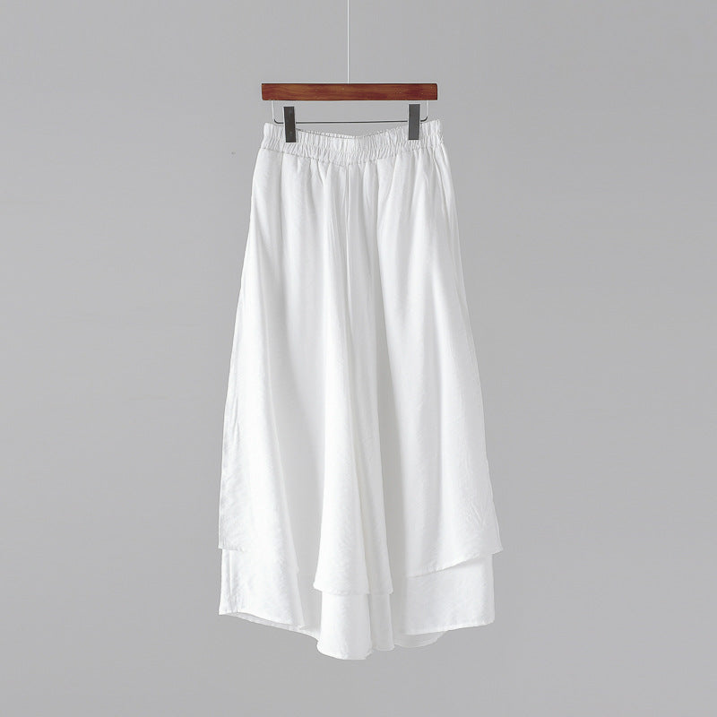 Pantaloni corti fairy artistici e comodi di colore puro, all-match, stile retrò, marca Valstrend, da donna.