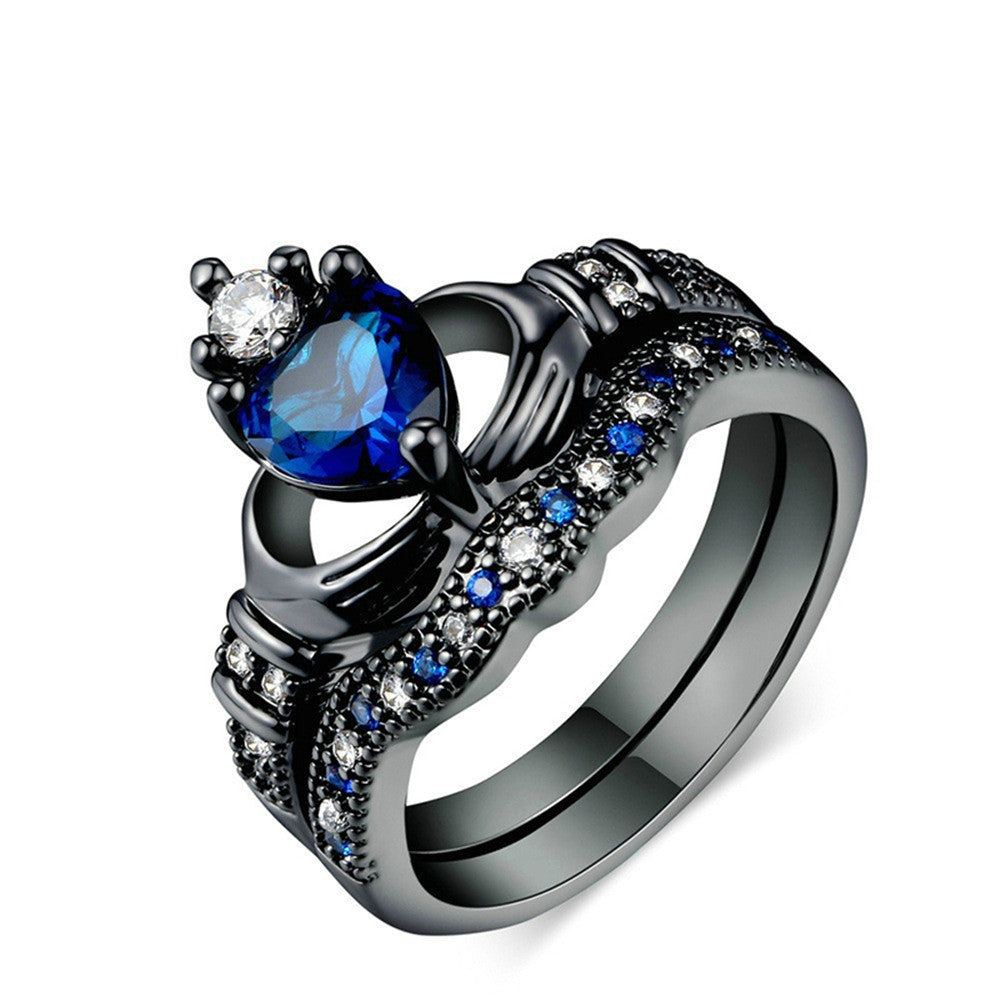 Anello femminile Valstrend con corona di zaffiro blu e design elegante, ideale per occasioni speciali.