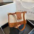 Summer Fashion Woven Female Niche Korean Style Advanced Texture Letters Hollow Shoulder Bag