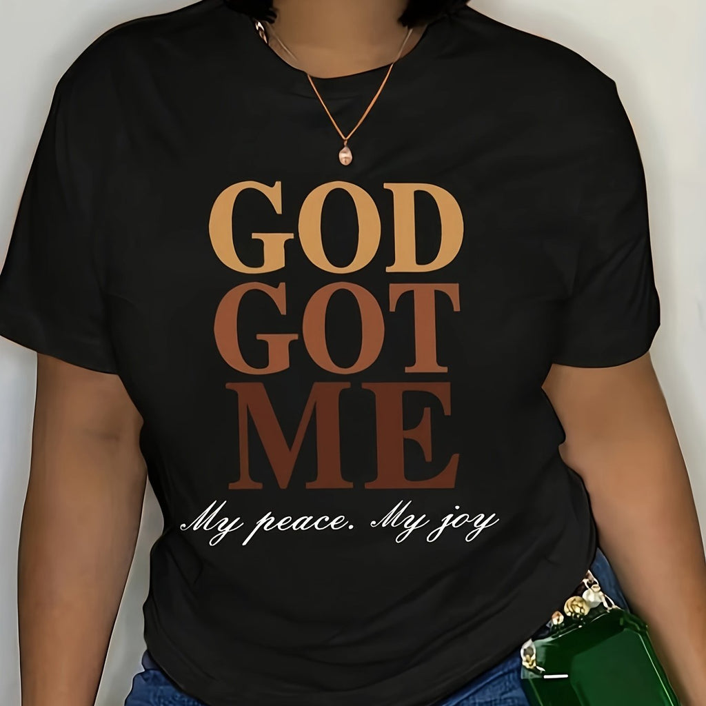 T-Shirt da donna Valstrend con stampa lettera, maniche corte, collo rotondo, ideale per primavera ed estate, abbigliamento casual