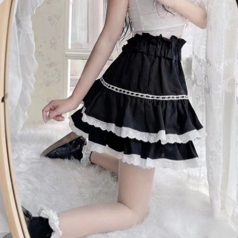 Soft Girl Cute Lace Short Skirt Student
