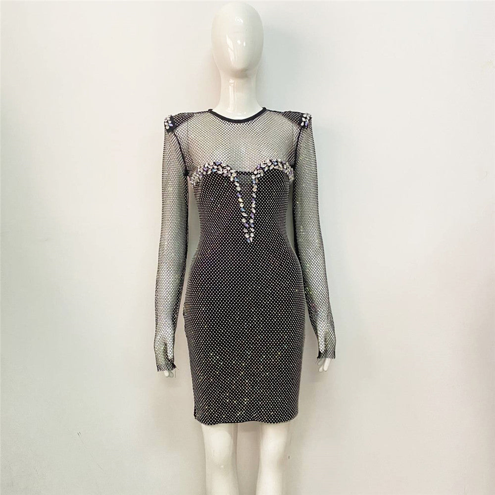 Gonna da donna Valstrend in mesh trasparente e fascia a rete, perfetta per feste e occasioni eleganti.