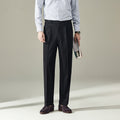 Pantaloni da uomo Valstrend Seersucker a gessatura, dritti e larghi, tessuto leggero e traspirante, stile casual e elegante