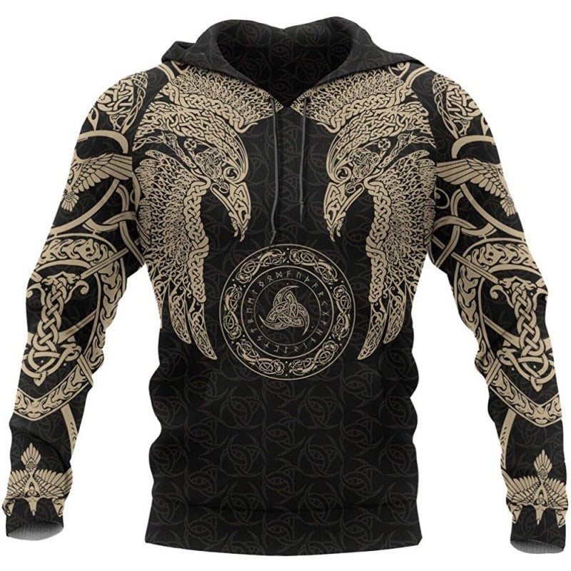 Maglione anime Viking Tattoo Game Valstrend con grafica dettagliata e stile ispirato ai videogiochi, in tessuto morbido e confortevole