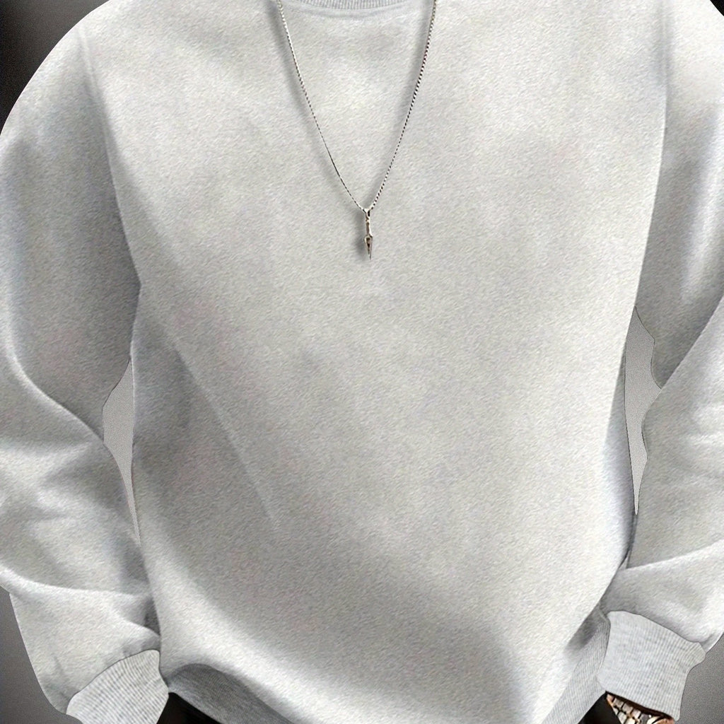 Felpa casual da uomo Valstrend, a manica lunga, in colore solido, comoda e adatta per outdoor e uso quotidiano.