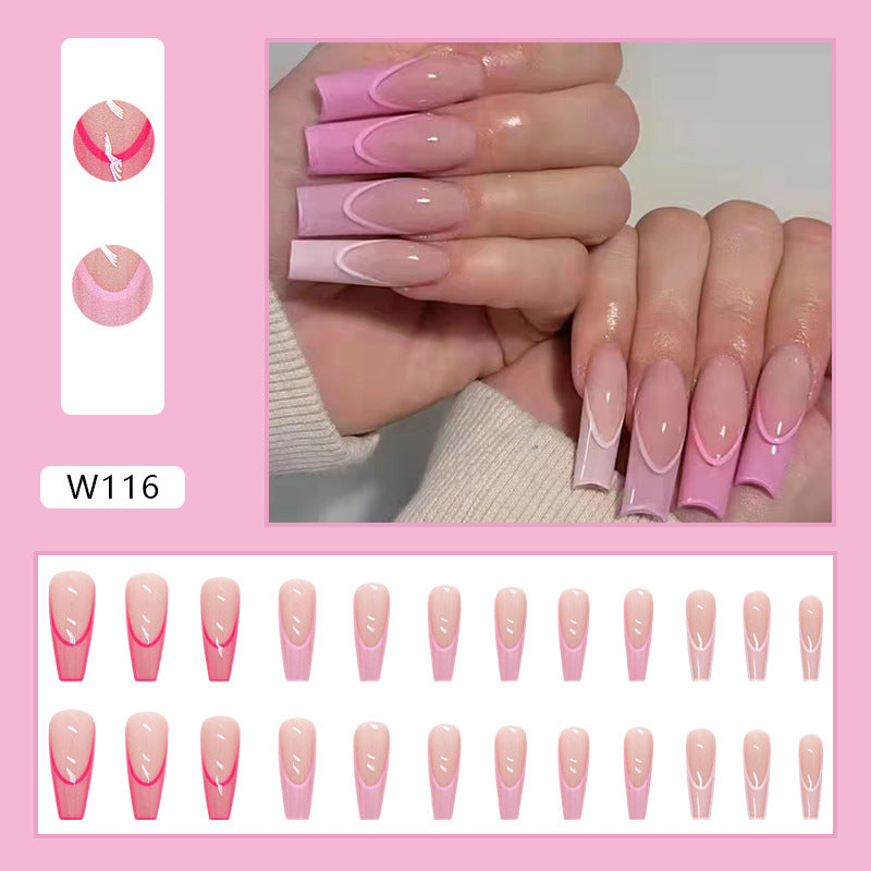 Adesivi per unghie femminili con gradiente rosa, lunga durata, decorativi, ideali per manicure eleganti, di marca Valstrend shop