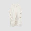 Sciarpa maglione con frange Valstrend, donna, cappotto crema bianco con stile avvolgente, morbido e caldo.