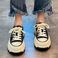 Scarpe da ginnastica casual in tela traspirante con fondo spesso, marca Valstrend shop, ideali per un look comodo e alla moda.