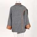 Women's Autumn And Winter Maillard Scarf Collar Striped Woolen Coat