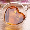 Charming 180ml Heart-Shaped Glass Mug - Double-Walled, Insulated for Hot & Cold Drinks, Perfect for Coffee, Tea, Whiskey - Ideal Valentine's Day, Wedding, Anniversary Gift