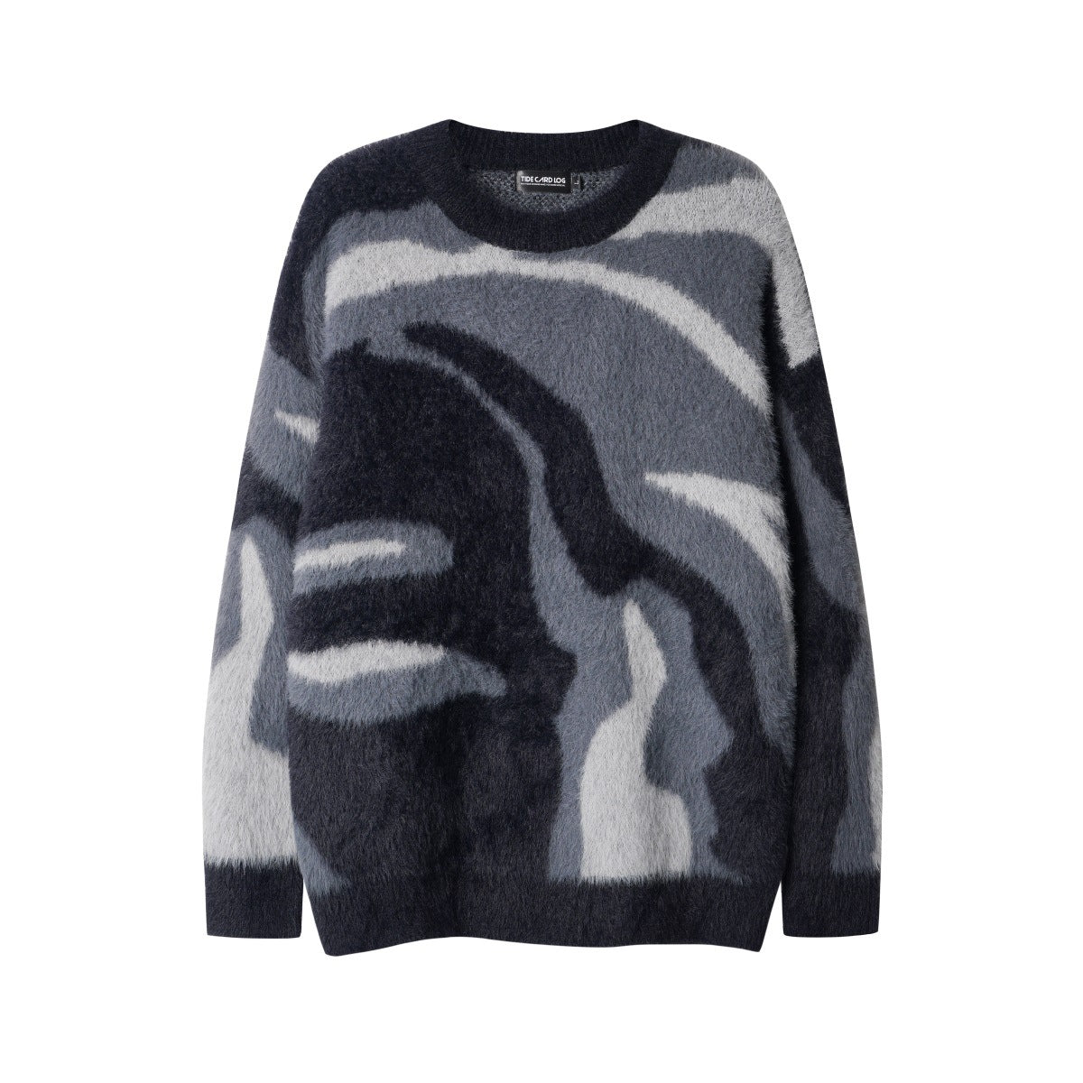 Maglione girocollo Valstrend con motivo zebrate, caldo e comodo, ideale per il clima freddo, in tessuto morbido e confortevole.