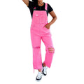 Pantaloni da donna Valstrend shop in denim a gamba larga, con bretelle, colore solido e dettagli strappati, stile street casual