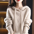 Maglione lungo autunnale da donna con cappuccio, maniche lunghe e vestibilità ampia, di marca Valstrend.