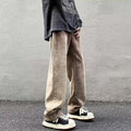Pantaloni larghi a gamba dritta Valstrend shop, colore giallo con sfumature di fango, stile casual e comodo.