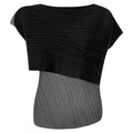 T-shirt da donna Valstrend, maglietta a maniche lunghe primavera/autunno con design irregolare e abbinamenti di colori alla moda