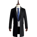 Cappotto in lana da uomo Valstrend, cappotto trench casual e slim di mezza lunghezza, stile business e quotidiano.