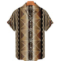 Ethnic Print Lapel Breathable And Loose Plus Size Top