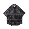 Camicia stile Harajuku Valstrend con stampa fiore di anacardio, moda giapponese, stile colorato e originale, dettaglio visibile in foto