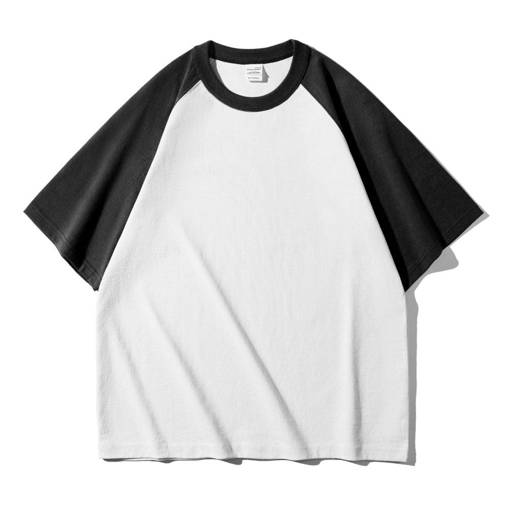 T-shirt uomo Valstrend shop a maniche corte, morbido e largo con colori a contrasto e stile raglan, ottimo per il casual.