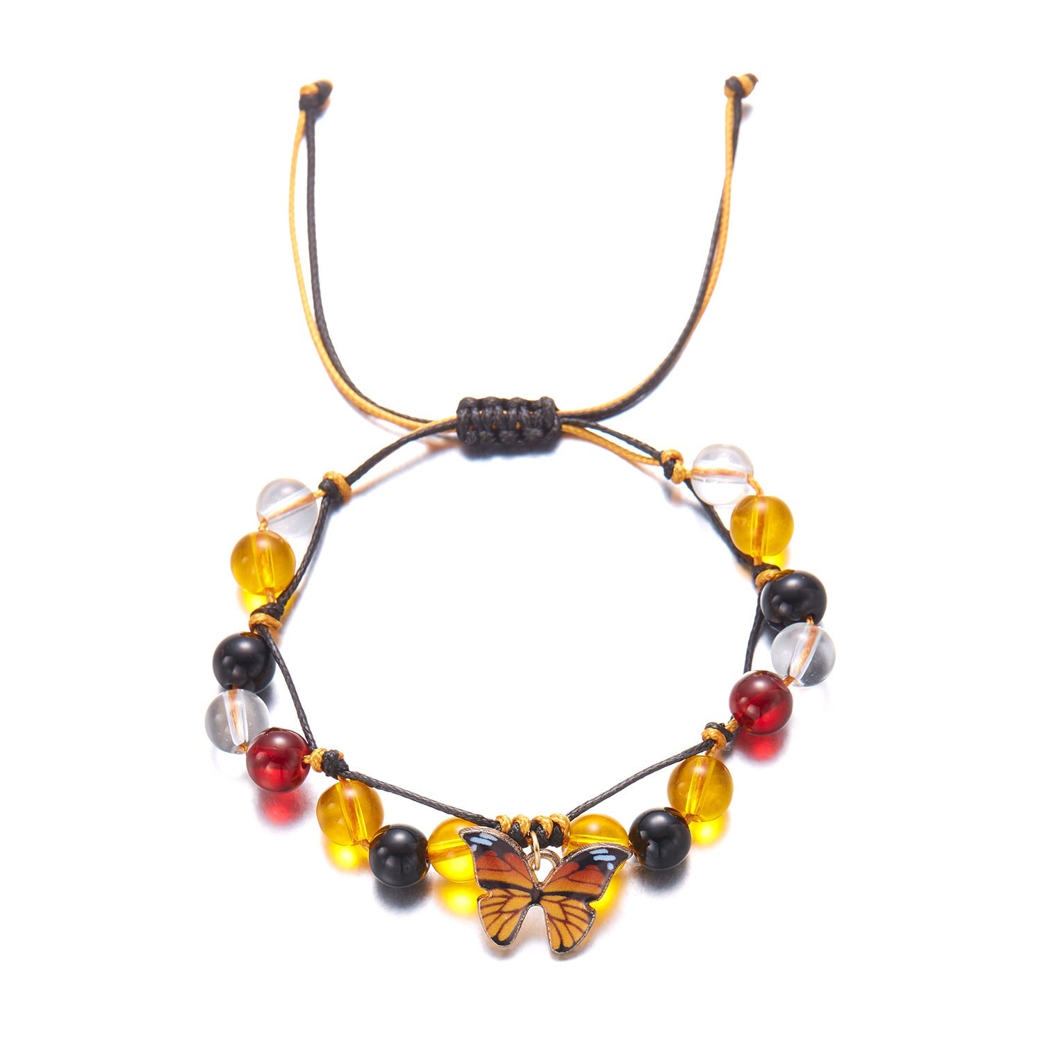 Braccialetto a farfalla Valstrend con pietre colorate e perline per donna, dettagli vivaci e design elegante.