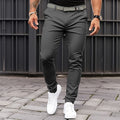 Pantaloni slim da uomo Valstrend, casual da ufficio con tasche, colore unito e zip, vestibilità aderente e stile elegante