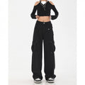 Pantaloni larghi dritti per taglie forti Valstrend, pantaloni da relax ampia vestibilità in tessuto morbido, stile casual e comodo