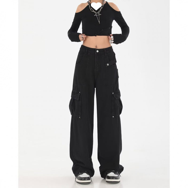 Pantaloni larghi dritti per taglie forti Valstrend, pantaloni da relax ampia vestibilità in tessuto morbido, stile casual e comodo